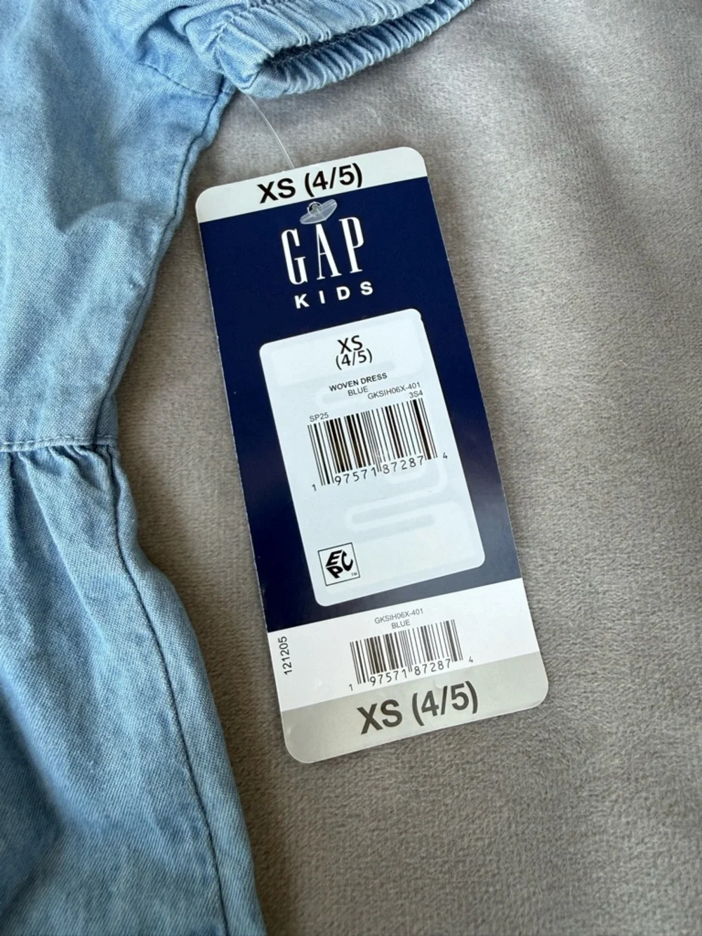 Gap Kids Girls NWT Chambray Tiered Woven Dress XS 4 5 Blue Cottagecore Easter⁠